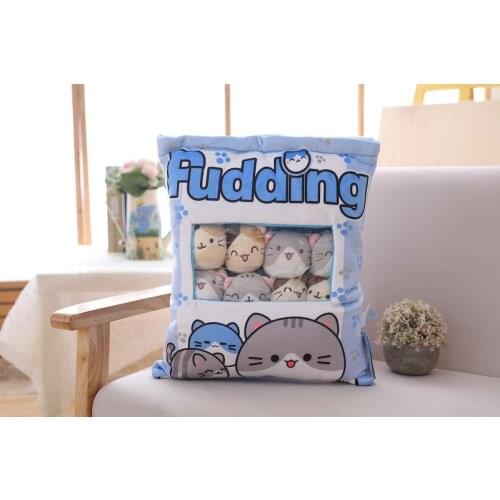 A Big Bag Kawaii Cat Plush Balls Bag Snack Toy Soft Cartoon Animal Stuffed Doll Sofa Pillow Girlfriend Kids Gifts Kawaii Plush