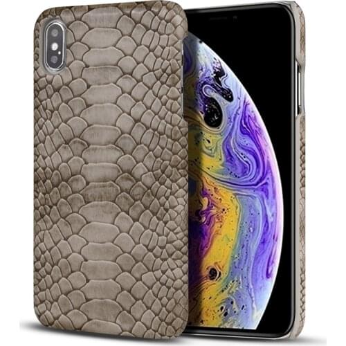 For iPhone XR XS Phone Back Case Snake Skin Leather iPhone 7 8 Protective Case Slim Business Smart Cover for Apple iPhone XS Max