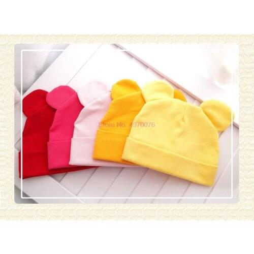 DHL 200pcs Baby Hat Cotton Ear Hat For Girls Fashion Cartoon Boys Caps Spring Childrens Hats Caps
