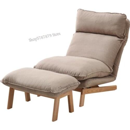 High back lazy sofa Nordic single bedroom balcony living room leisure folding fabric lounge chair