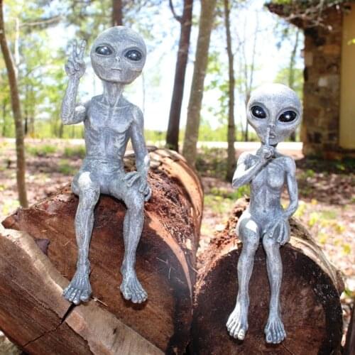 Home Decor Outer Space Alien Statue Martians Figurine Set Fairy Garden Decorations Accessories Miniatures Ornaments
