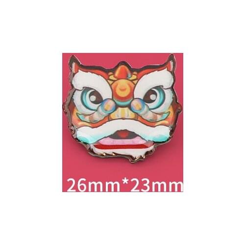 Lion Dance Enamel Pins and Brooches for Women Men Lapel Pin Backpack Bags Badge Kids Gifts