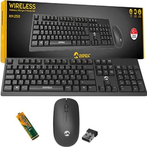 EVEREST KM-2510 WIRELESS Q MULTİMEDİA KEYBOARD + MOUSE SET BLACK