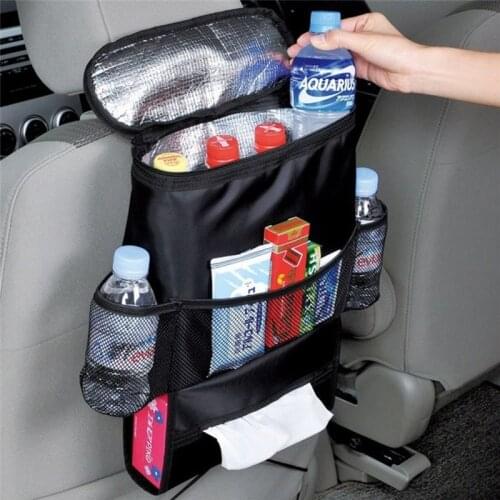 Car Seat Back Insulation Storage Bag Multi-Pocket Thermal Cooler Travel Organizer Case Pouch Bottle Drink Holder Container