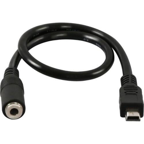 2-Pack) 3.5mm Female to 5 Pin Mini USB Male Microphone Adapter Cable