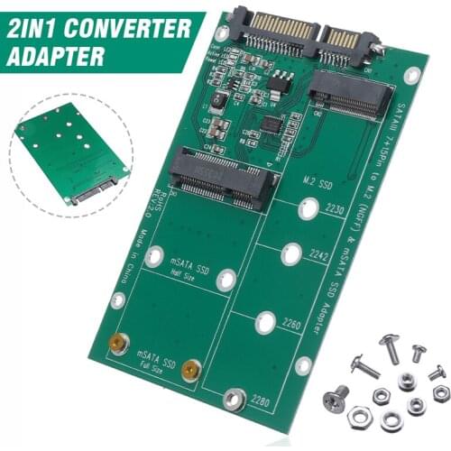 Mayitr 1pc 6Gbps High Speed M2 NGFF SSD to SATA Converter Adapter 520MB/s Read 2-In-1 Convertors Card