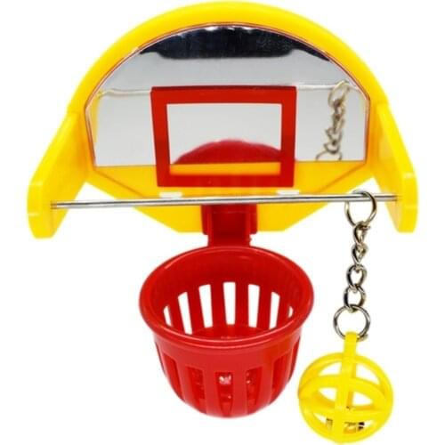 Mini Basketball Hoop Props Funny Parrot Birds Toys Pet Supplies Parakeet Bell Ball Chew Toy