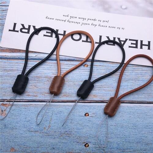 Genuine Leather Small Gift Retro lanyard for key mobile phone Key Ring Holder USB badge holder Camera GoPro Holders