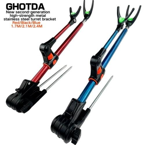 Stainless Steel Anti-slip Adjustable Fishing Rod Holder Portable Telescoping Bracket Pole Stand Outdoor Fishing Tool