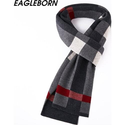 2021 New Men Scarves Classic Luxury Brand Plaid Scarf Knit Wool Scarf Plaid High Quality Father Dad Scarf Mens Gift Dropship