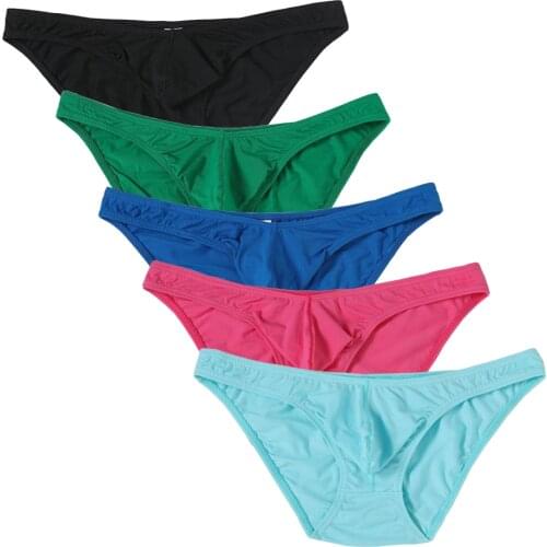 New Men Underwear Cotton Sexy Briefs Pure Color Men bikini High Quality Breathable Youth Underpants homme 5Pcs/lot