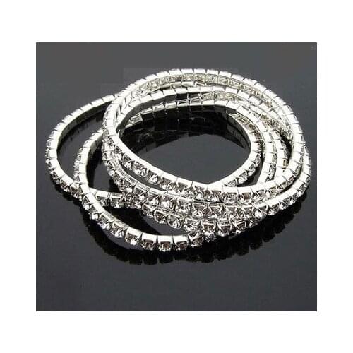 New fashion Rhinestone Single Row Elastic Bracelet For Women girl Accessories jewelry wholesale