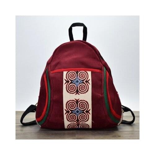 New bohemian floral embroidery women shopping backpacks!Nice national prints lady casual backrack Hot All-match canvas backruck