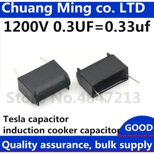 New 10* 1200V 0.33UF=0.3UF MKP Induction cooker capacitor pacitance Repair Accessory 50KHZ high voltage capacitor