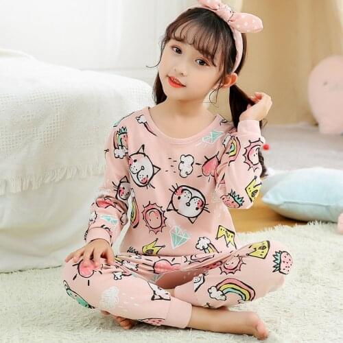 Girls Clothes Children Pajamas Kids Boys Clothes Set Sleepwear Toddler Homewear Cartoon Winter Pyjamas Long Sleeved Cotton Suit