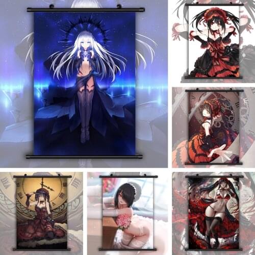 Print Posters Wall Artwork Date a Live Tokisaki Kurumi Anime Pictures Painting Canvas Plastic Hanging Scrolls Home Decoration
