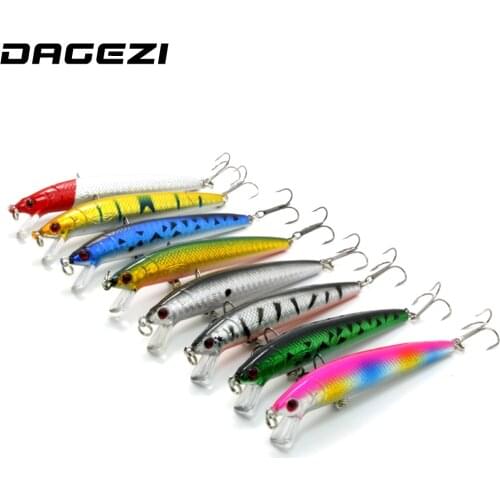 DAGEZI New 8pcs/lot 12CM/8G Fishing lure hard bait artificial baits minnow fishing wobbler pesca Laser painting 3D eyes