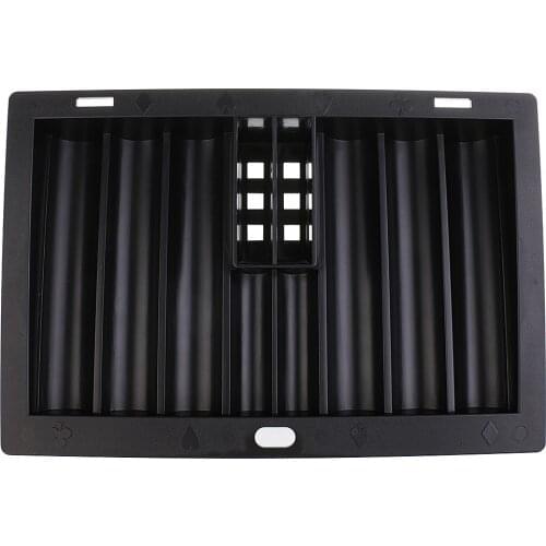 Durable Party Casino Playing Card Game Poker Chip Tray 350 Chips 8 Rows 8 Slot Holder Box Storage Case
