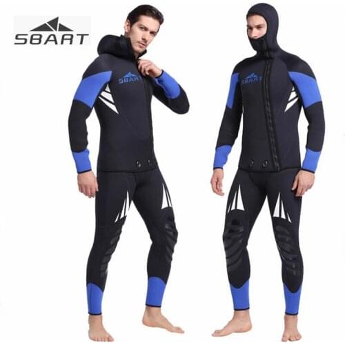 SBART Professional 5mm Neoprene Wetsuit For Spearfishing Swimming Underwater Diving Equipment Suit Set Men Snorkeling Wet Suit