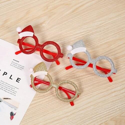 Christmas Glasses Party Decorations Adult Childrens Toys Antler Glasses Christmas Xmas Decor Holiday Dress Up party supplies