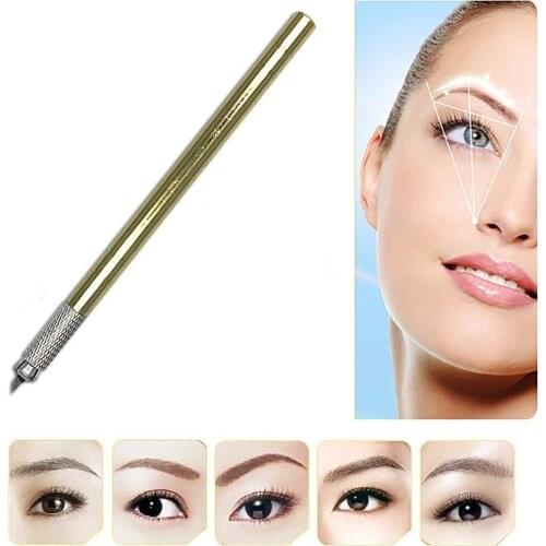 Professional Manual Eyebrow Tattoo Pen Permanent 3D Mircroblading Positioning Pen With Needles Natural Finer Hair Strokes