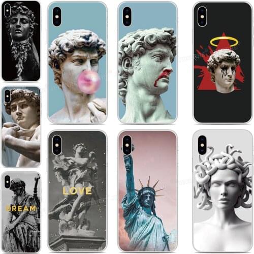 For iPhones 12 Mini 11 Pro XS Max XR X 6 7 8 Plus SE2 SE 2020 Art David Statue Silicone Phone Case For iPod Touch 7 6 5 Cover