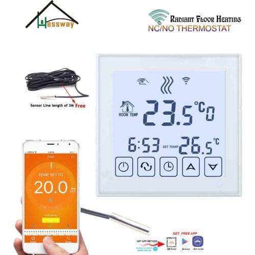 EU mount 3A Floor Heating temperature thermostat control WIFI NO,NC for White Black optional
