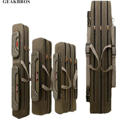 Thicken Fishing Rod Bag 2/3 Layer Fish Lure Pole Case Tackle 90/100/120CM Waterproof Fishing Storage Case Pesca Organizer