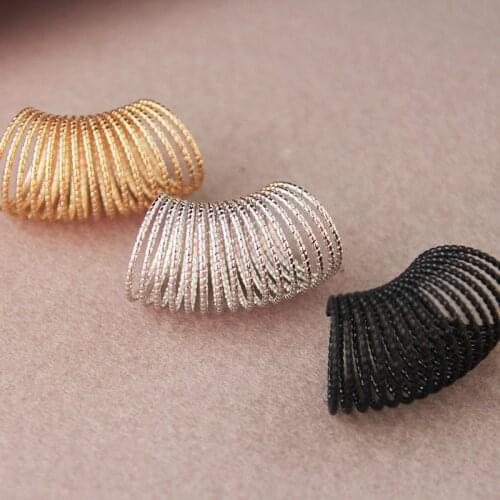 Funny Threaded Spring Rings Alloy Women Fashion Black Golden Long Finger Jewelry Ring Punk Gifts Girls Wedding 1PC Free Shipping