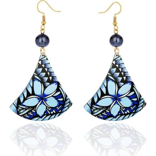 Cring Coco Hawaiian Arcyl Drop Earrings Womens Fashion Grey Pearl Design Dangle Earring for Women Wedding Summer Jewelry