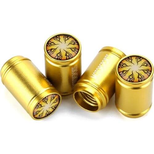 Gold Flame Styling Car Tire Valve Caps Accessories Auto Parts Truck Bicycle Wheel Tyre Airtight Valve Stem Cover Dust Proof Caps