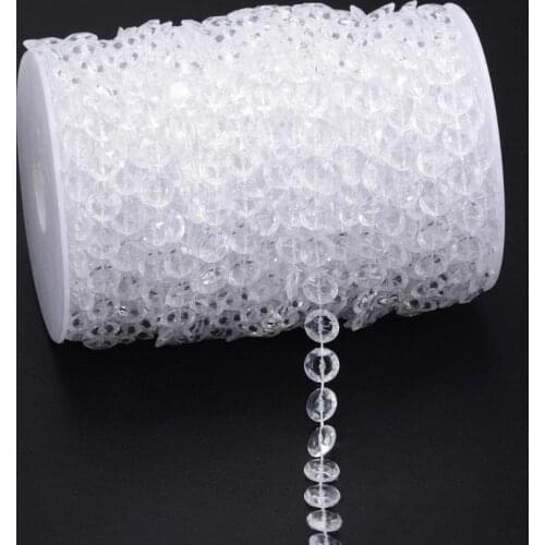 1Roll 10m Crystal Beads Curtains Garland Diamond Acrylic String Bead Curtains DIY Home Hanging Curtain Wedding Party Decoration