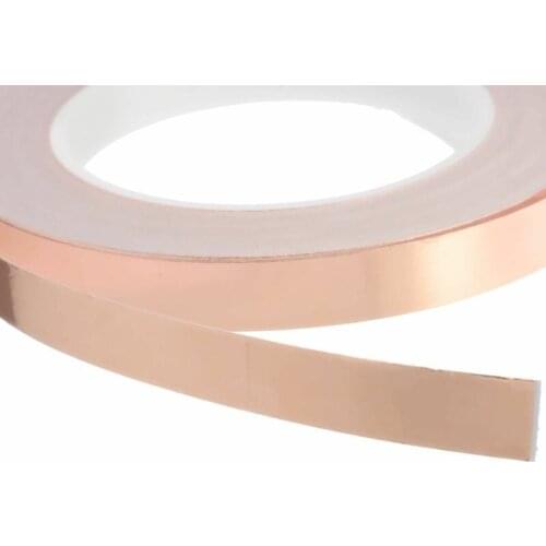 1 roll of 12mmx30m single-sided conductive copper foil tape adhesive tape EMI shielding heat-resistant tape