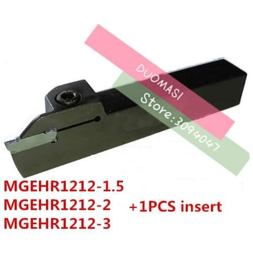 1PCS MGEHR1212-1.5/MGEHL1212-1.5/MGEHR1212-2/MGEHL1212-2/MGEHR1212-3/MGEHL1212-3 with 1PCS Carbide inserts CNC lathe tools