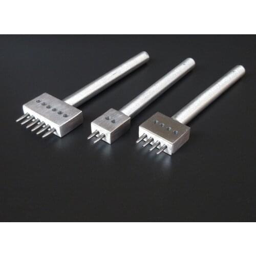 1 Pcs 2/4/6 Hole 4MM Punch Perforated Leather Craft Tools Round Row DIY Handmade Stitching Spacing