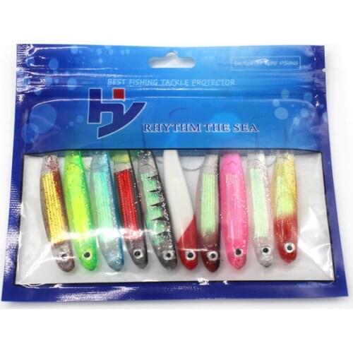 10pcs/bag Gorgons Fishing Tackle 105mm 5g Peche Soft Fishing Lure Black Minnow Bass Fishing Soft Lure