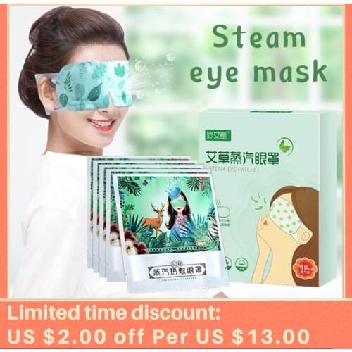 10pcs Steam Warm Eye Mask Wormwood Eye Care Relieve Fatigue Dark Circle Bags Eliminate Puffy Fine Line Anti Aging