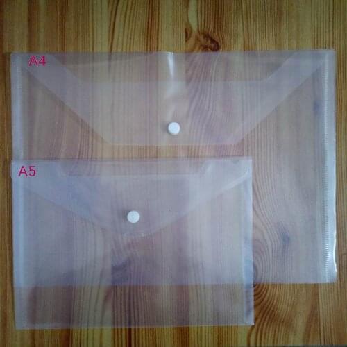 200 PCS Great Transparent Plastic A4/A5 Folders File Bag Document Hold Bags Folders Filing Paper Storage Office School Supplies