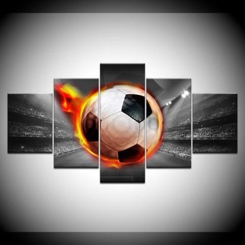 2018 New 5 Panel HD Print Canvas Wall Art Firing Football Painting Wall Pictures Living Room Posters Canvas Picture Artwork