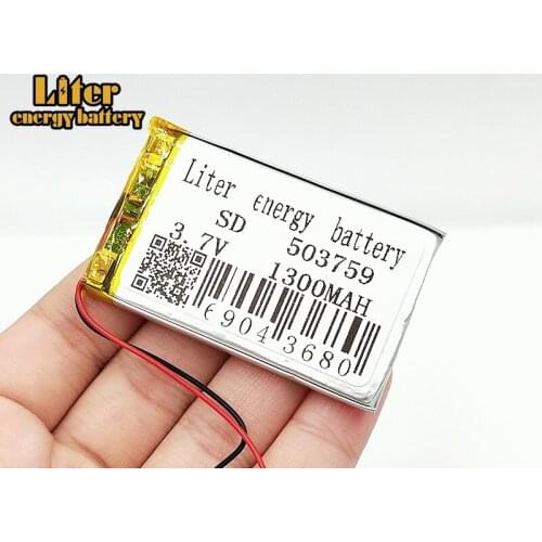 3.7V 1300mAH 503759 polymer lithium ion/Li-ion Rechargeable battery for GPS,mp3,mp4,mp5,dvd,bluetooth,model toy mobile bluetooth