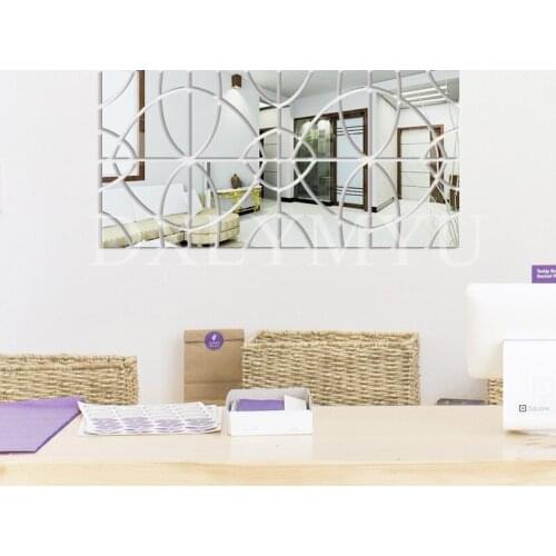 3D acrylic mirror wall stickers Modern home fashion green decoration Living room bedroom porch landscaping decorative mirror