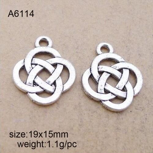 50PCS 19*15mm Antique Silver Plated Chinese knot Charms Pendants High Quality Diy Jewelry Accessories