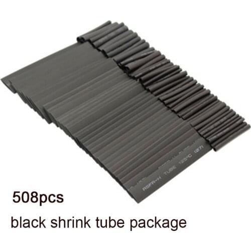 508PCS 7.28m Black 2:1 Assortment Heat Shrink Tubing Tube Car Cable Sleeving Wrap Wire Kit Useful Electric Tubings free shipping