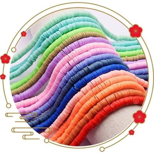 6mm Color Flat Round Polymer Clay Spacer Beads Handmade Loose Disc Spacers Bead For Jewelry Necklace Bracelet Making