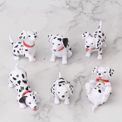 6 pieces/set 101 Dalmatians toy Creative Pongo Perdita doll gift for kids Cake decoration spotty dog Childrens Day gift