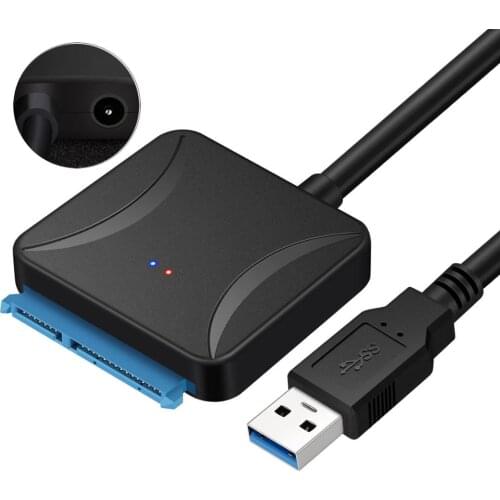 JONSNOW USB to Sata Adapter USB3.0 SATA III Cable Adapter Plug Play 22 Pin For 2.5 to 3.5inch SSD HDD Hard Drive