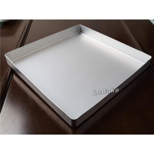 New arrivals 28cm width square shape plain anodizing aluminium cak pan pizza biscuit cookie baking pans for DIY bakery at home