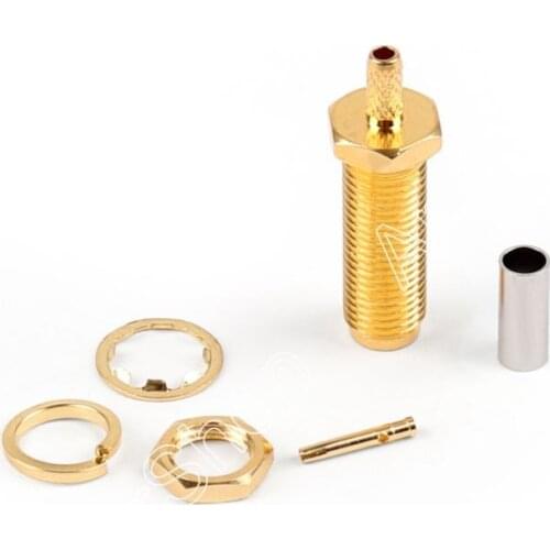 Areyourshop 1x SMA Jack Female Bulkhead Long Thread 18mm RF Connector For RG316 RG174 Cable