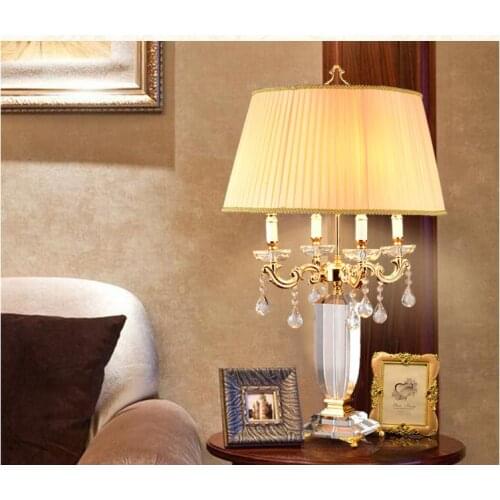 Free Shipping European D500mm H900mm Golden Crystal Table Light Desk Light Wedding Candelabra for Table Lamp AC 100% Guaranteed