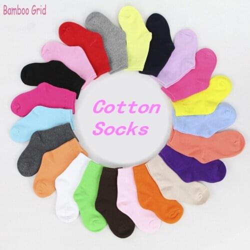 10 Pairs Children Socks Spring&autumn Candy Colors High Quality Cotton Kids Socks 1-9 Year Girls Socks / Boys Socks